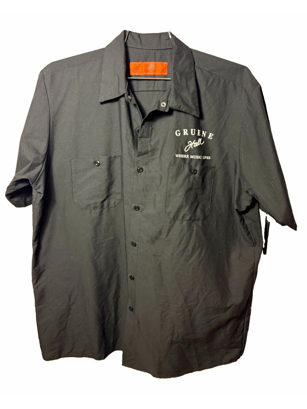 Red Kap Gruene Hall Work Shirt Men’s XL Black TX Oldest Dance Hall Snap Button